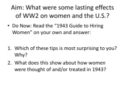 Aim: What were some lasting effects of WW2 on women and the U.S.?