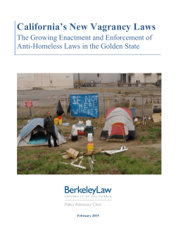California`s New Vagrancy Laws
