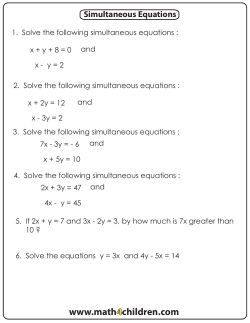 Simultaneous Equations