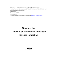 Nordidactica - Journal of Humanities and Social Science