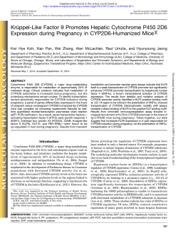 Kr&uuml;ppel-Like Factor 9 Promotes Hepatic Cytochrome P450 2D6