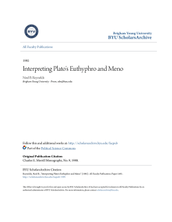 Interpreting Plato`s Euthyphro and Meno