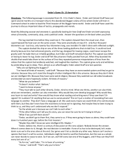 Ender`s Game Ch. 13 Annotation