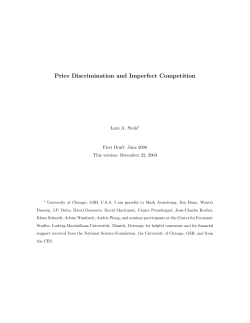 Price Discrimination and Imperfect Competition
