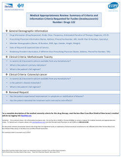 General Demographic Information Clinical Criteria