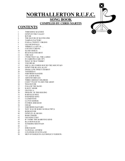SONG BOOK - Northallerton Rugby Club