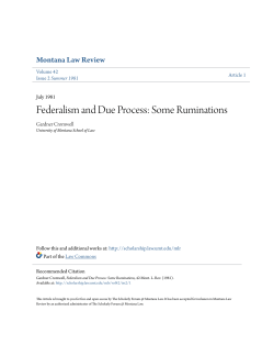 Federalism and Due Process: Some Ruminations