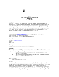 Syllabus Oral Presentations EN.661.250.01/02 Spring, 2015 (3