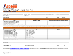 Supply Order Form - University Library System