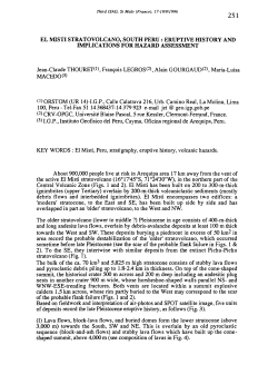 El Misti stratovolcano, South Peru : eruptive history and implications