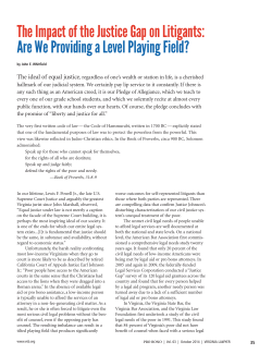 The Impact of the Justice Gap on Litigants