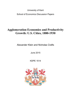Agglomeration Economies and Productivity Growth: US Cities, 1880