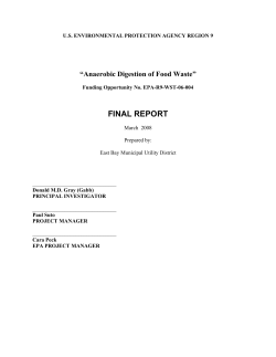 Anaerobic Digestion of Food Waste