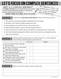 LET`S FOCUS ON COMPLEX SENTENCES