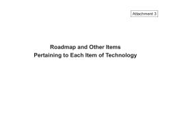 Roadmap and Other Items Pertaining to Each Item of Technology-1