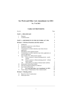 Sex Work and Other Acts Amendment Act 2011