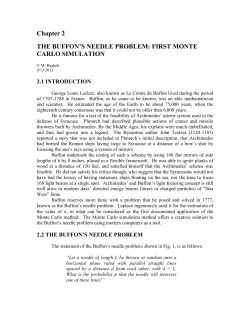 Chapter 2 THE BUFFON`S NEEDLE PROBLEM: FIRST