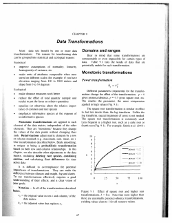 Data Transformations