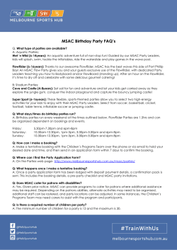 MSAC Birthday Party FAQ`s