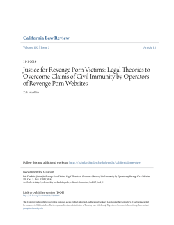 Justice for Revenge Porn Victims: Legal Theories to Overcome