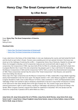 Henry Clay: The Great Compromiser of America