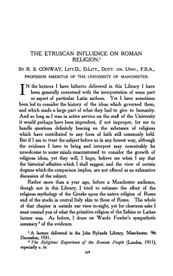 THE ETRUSCAN INFLUENCE ON ROMAN REL1CION.l
