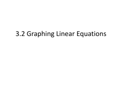 3.2 Graphing Linear Equations