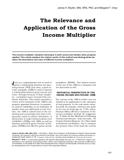 The Relevance and Application of the Gross Income Multiplier