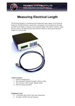 Measuring Electrical Length - TREWMAC Impedance Analyser Home