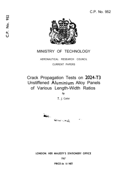 Crack Propagation Tests on 2024-T3 Unstiffened Aluminium Alloy