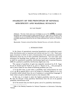 STABILITY OF THE PRINCIPLES OF MINIMAL SPECIFICITY AND