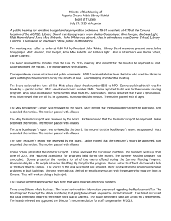 July 27, 2015 - Argenta-Oreana Public Library District