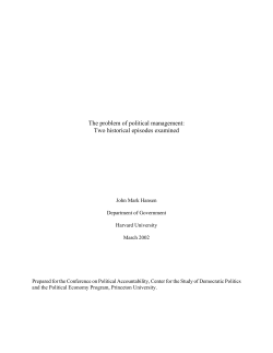 The problem of political management: Two