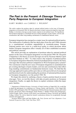 A Cleavage Theory of Party Response to - UNC