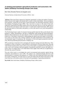 A meeting point between agricultural producers and consumers: the