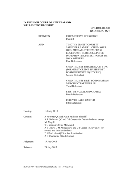 HOUGHTON v SAUNDERS [2013] NZHC 1824