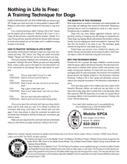 Nothing in Life Is Free: A Training Technique for Dogs