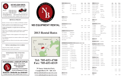 2013 Rental Rates Tel: 705-653-4700 Fax: 705