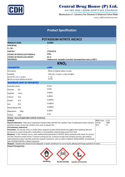 Product Specification POTASSIUM NITRITE AR/ACS