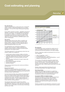 Cost estimating and planning