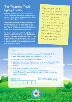 Spring Puzzle - Treasure Trails