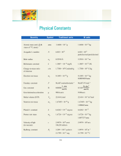 Physical Constants