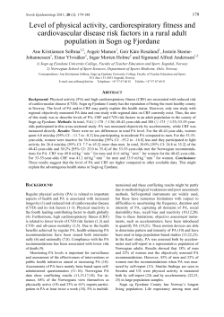 Level of physical activity, cardiorespiratory fitness and