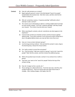 Cisco WebEx Connect &ndash; Frequently Asked Questions