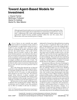 Toward Agent-Based Models for Investment