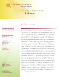 Country Studies Series: Suriname - Heller School
