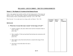 PILLAR III &ndash; LIFE IN CHRIST &ndash; THE TEN COMMANDMENTS Theme