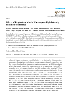 Effects of Respiratory Muscle Warm-up on High