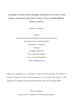 I had gone to Lahore with a message of goodwill but in return we got