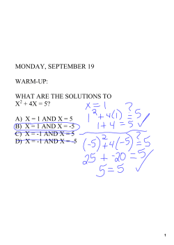a) x = 1 and x = 5 b) x = 1 and